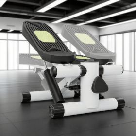 Mini Stepper With Resistance Bands And Adjustable Height For Exercise At Home (Option: White)