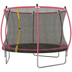 10ft Outdoor Trampoline with Net Enclosure, Curved Poles and Safety Pad, ASTM Approved, Pink (Option: Pink-1600x460x170 mm)