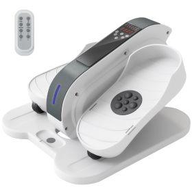 Under Desk Elliptical Machine, Ellipse Leg Exerciser for Seniors with LCD Monitor, Remote Control, and 10 Speeds (Option: White-470x420x310 mm)