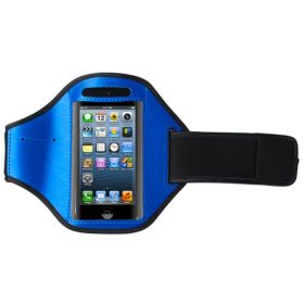 Phone Armband Case Adjustable Sweat-Resistant Armband Phone Holder Fit for iPhone5 Or Cellphones Under 4in For Running Jogging Riding Hiking Gym (Color: Blue, size: One size)