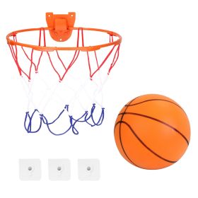 Silent Basketball With Ball Hoop Foam Bouncing Silent Basketball Uncoated High Density Foam Ball Indoor Low Noise Training Ball (Option: 1 set)