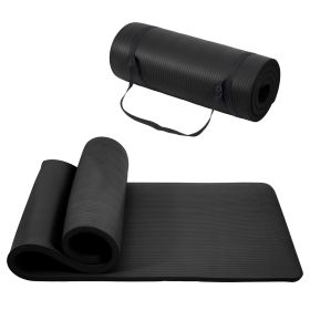 Only Supports Self Pickup  Yoga Mat, One Inch Thickened High-density Practice Mat, Tear-resistant Practice Yoga Mat With Straps, Suitable For All (Option: Black)